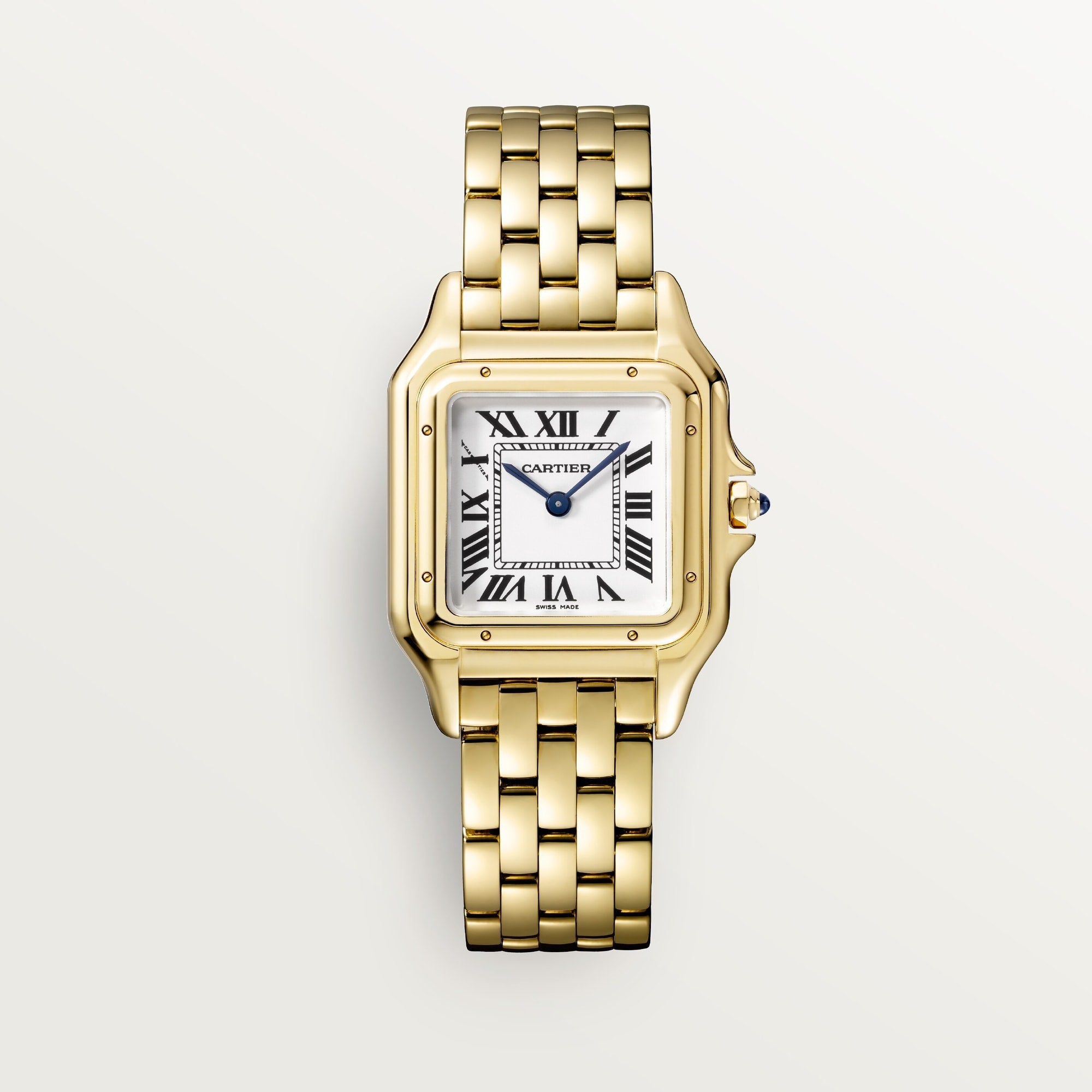 Cartier Panthère Medium Yellow Gold Silver Dial Bracelet WGPN0045 - WATCHXNYC