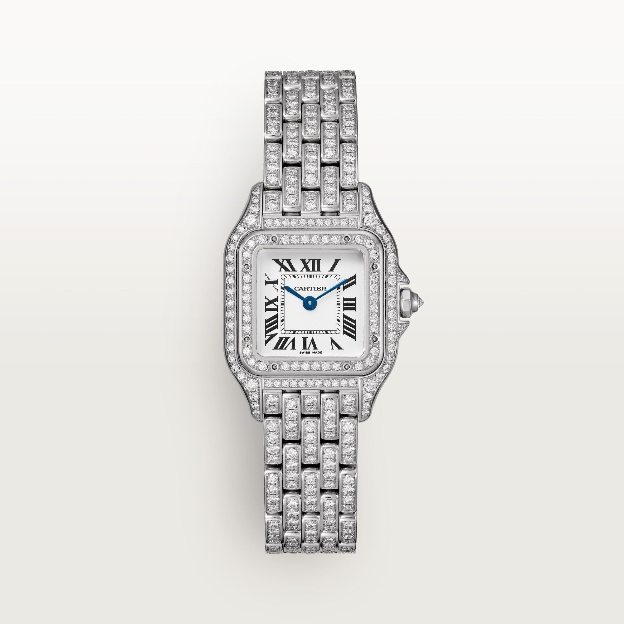 Cartier Panthère Small White Gold Steel Dial Bracelet HPI01129 - WATCHXNYC