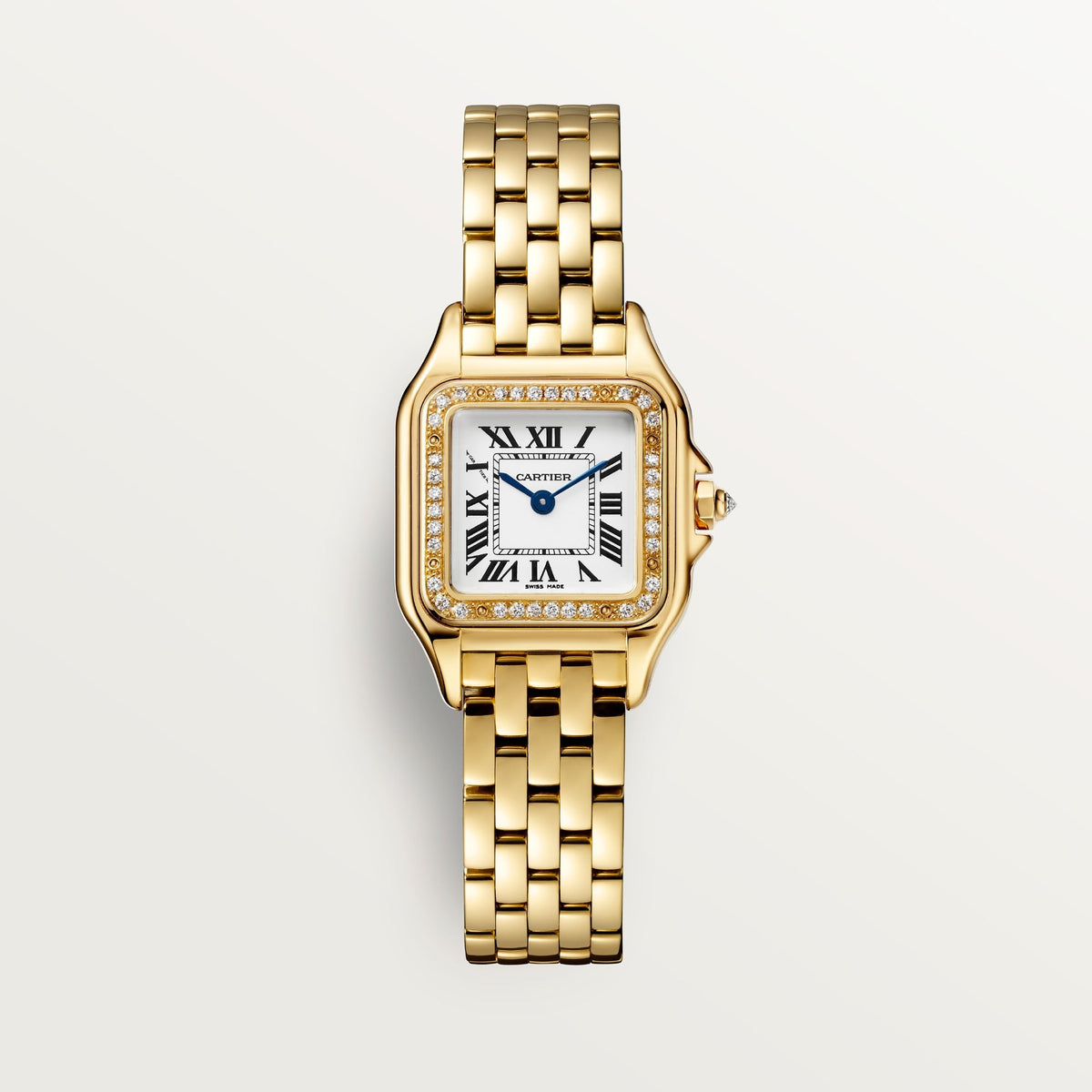 Cartier Panthère Small Yellow Gold Silver Dial Bracelet WJPN0067 - WATCHXNYC