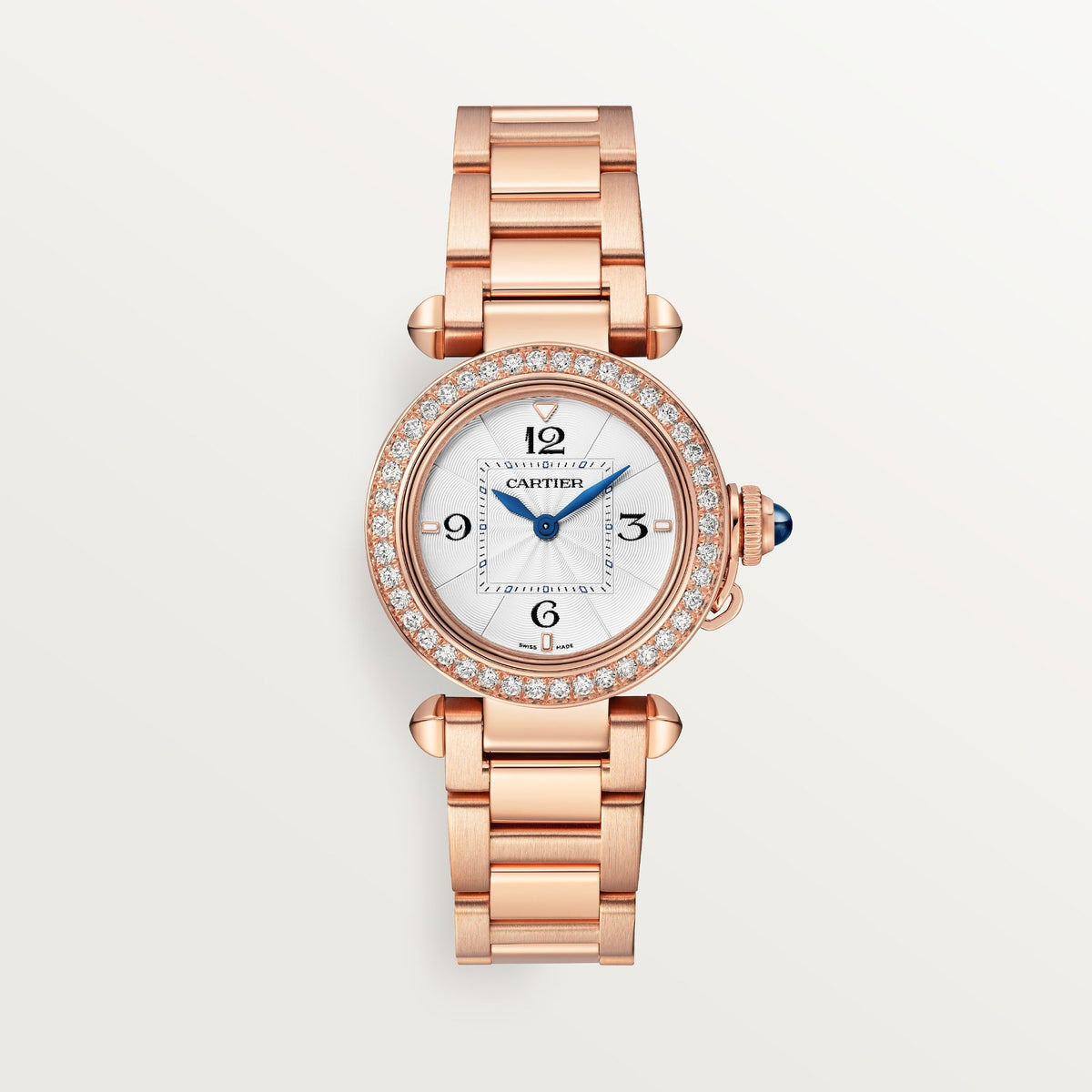 Cartier Pasha 30 mm 18k Rose Gold Opaline Dial Bracelet WJPA0018 - WATCHXNYC