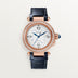 Cartier Pasha 35 mm 18k Rose Gold Silver Dial Purple  Skin Strap WJPA0012