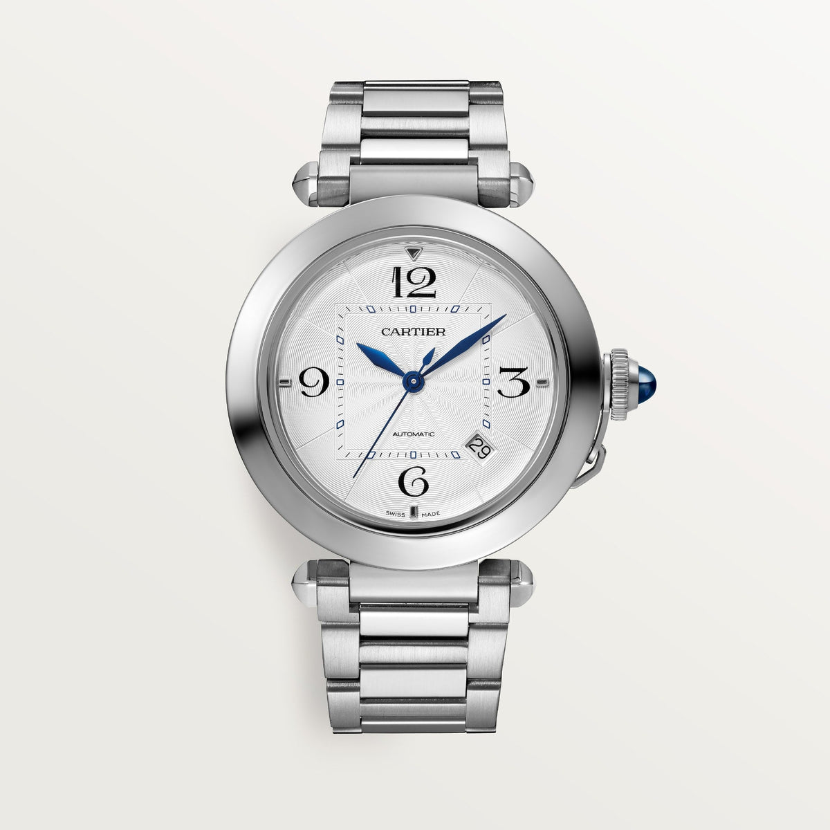 Cartier Pasha 41 mm Steel Silver Dial Bracelet WSPA0009 - WATCHXNYC