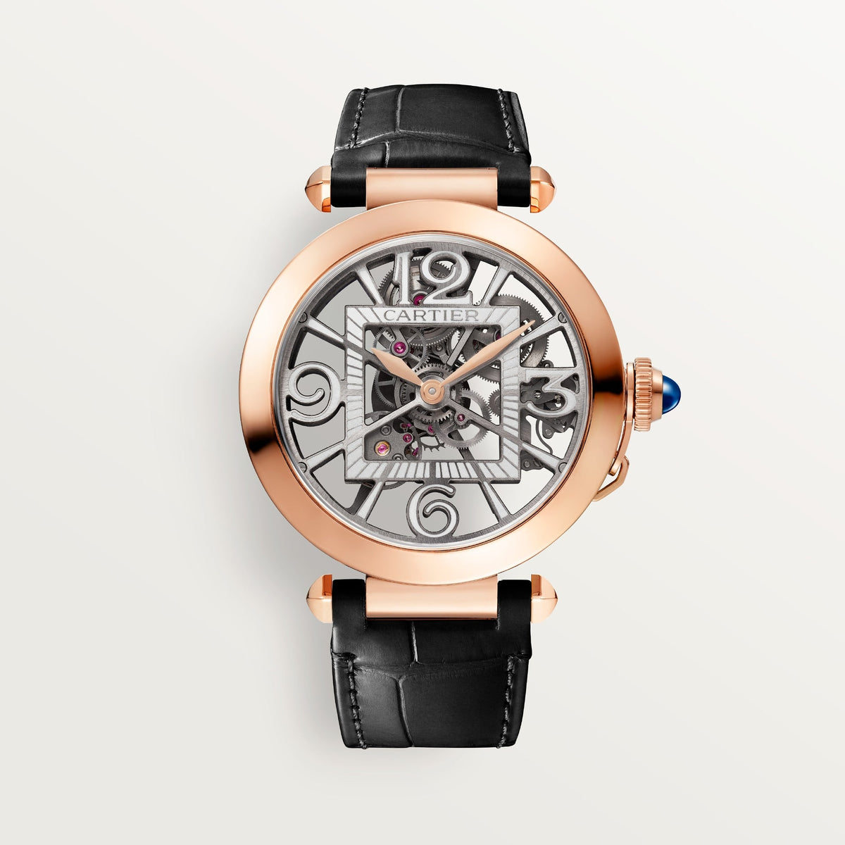 Cartier Pasha 41mm 18k Rose Gold Dark Grey Dial Black  Skin Straps WHPA0018 - WATCHXNYC