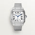Cartier Santos 41.9 mm x 35.1 mm Medium Steel Silver Dial Bracelet WSSA0029