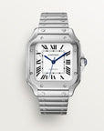 Cartier Santos 41.9 mm x 35.1 mm Medium Steel Silver Dial Bracelet WSSA0029 - WATCHXNYC