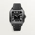 Cartier Santos 47.5 mm x 39.8 mm Large Steel Black Dial Bracelet WSSA0039
