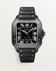 Cartier Santos 47.5 mm x 39.8 mm Large Steel Black Dial Bracelet WSSA0039 - WATCHXNYC