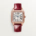 Cartier Santos Large 18k Rose Gold Silver Dial  Leather Strap WJSA0016