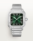 Cartier Santos Large 47.5 mm x 39.8 mm Green Dial Steel Bracelet WSSA0062 - WATCHXNYC