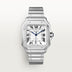 Cartier Santos Large 47.5 mm x 39.8 mm Silver Dial Steel Bracelet WSSA0018