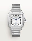 Cartier Santos Large 47.5 mm x 39.8 mm Silver Dial Steel Bracelet WSSA0018 - WATCHXNYC