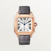 Cartier Santos Large Rose Gold Opaline Silver Dial  Strap WGSA0019