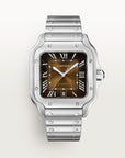 Cartier Santos Large Steel Brown Dial Bracelet WSSA0064 - WATCHXNYC