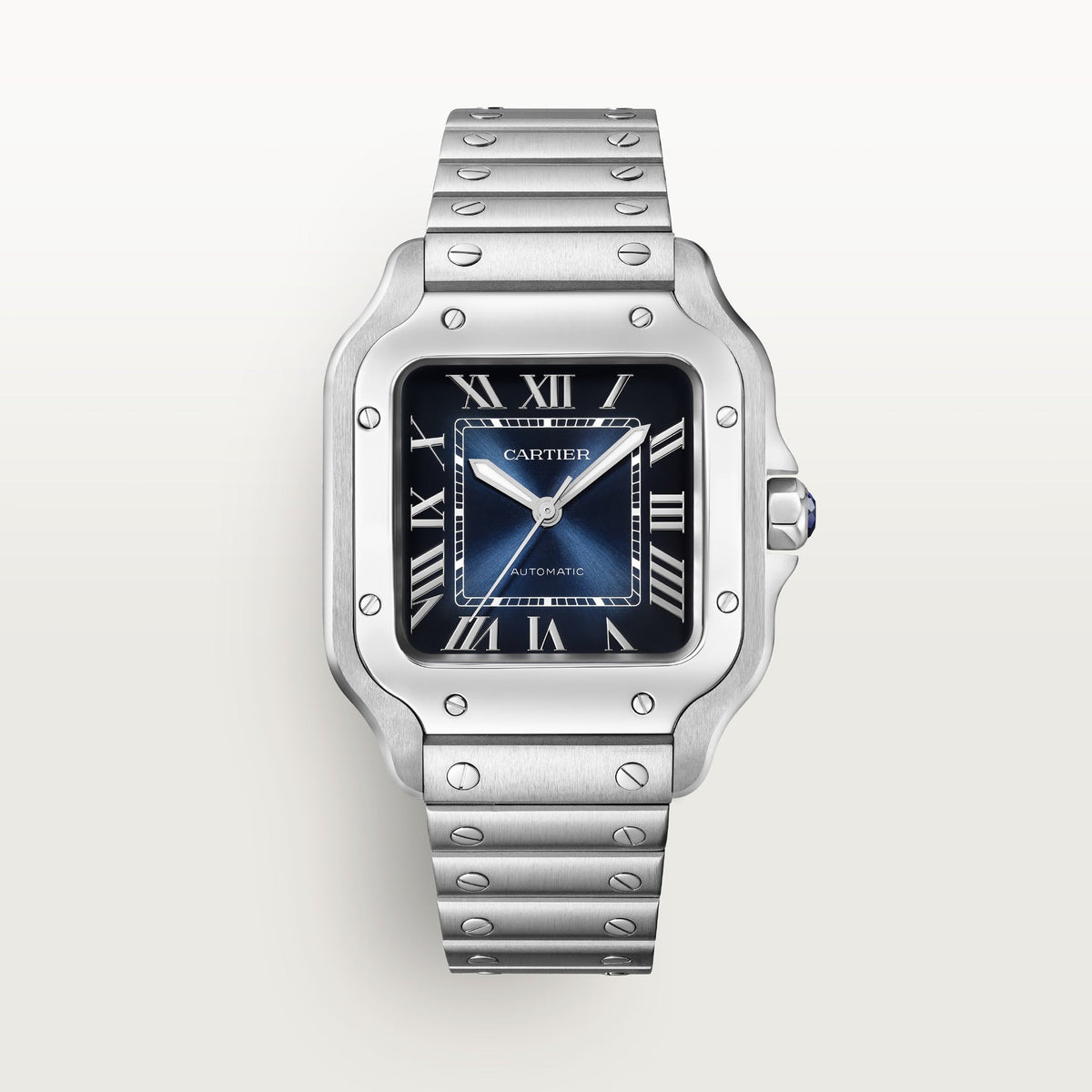 Cartier Santos Medium Steel Blue Dial Bracelet WSSA0063 - WATCHXNYC
