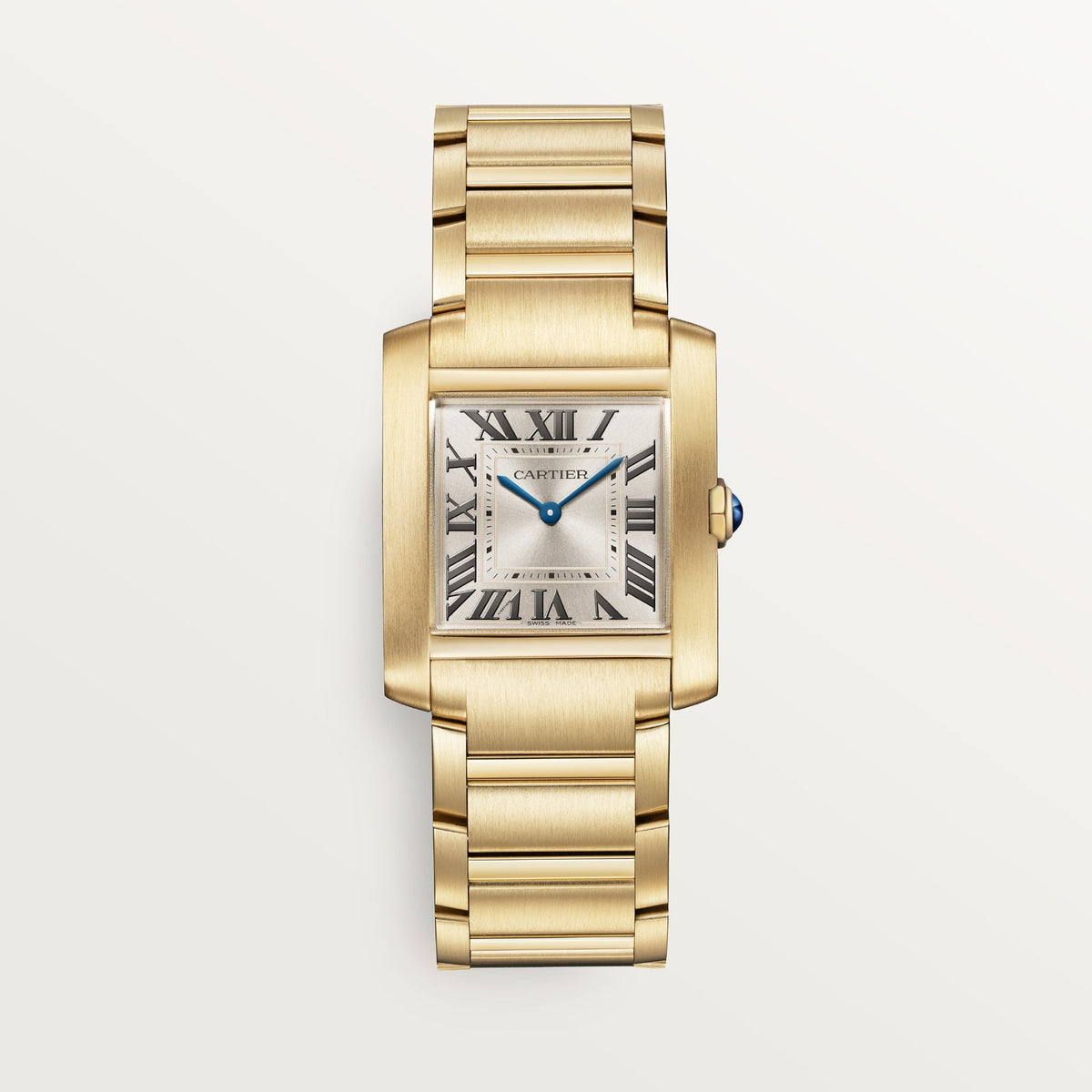 Cartier Tank Française Medium 18k Yellow Gold Golden Sunray Dial Bracelet WGTA0345 - WATCHXNYC