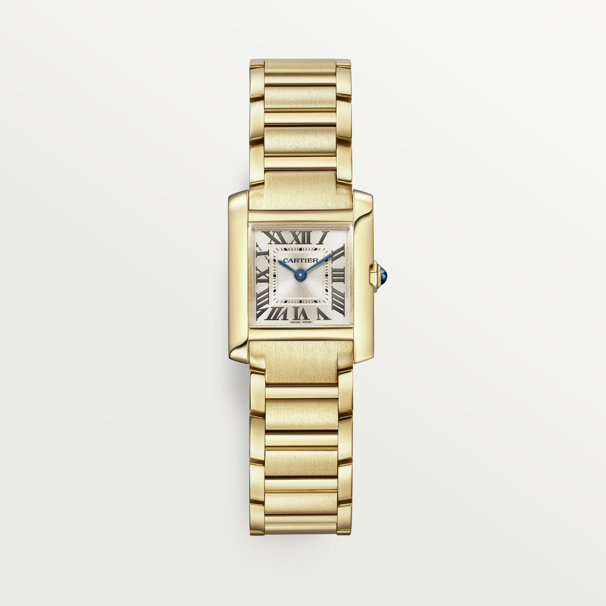 Cartier Tank Française Small 18k Yellow Gold Golden Sunray Dial Bracelet WGTA0114 - WATCHXNYC