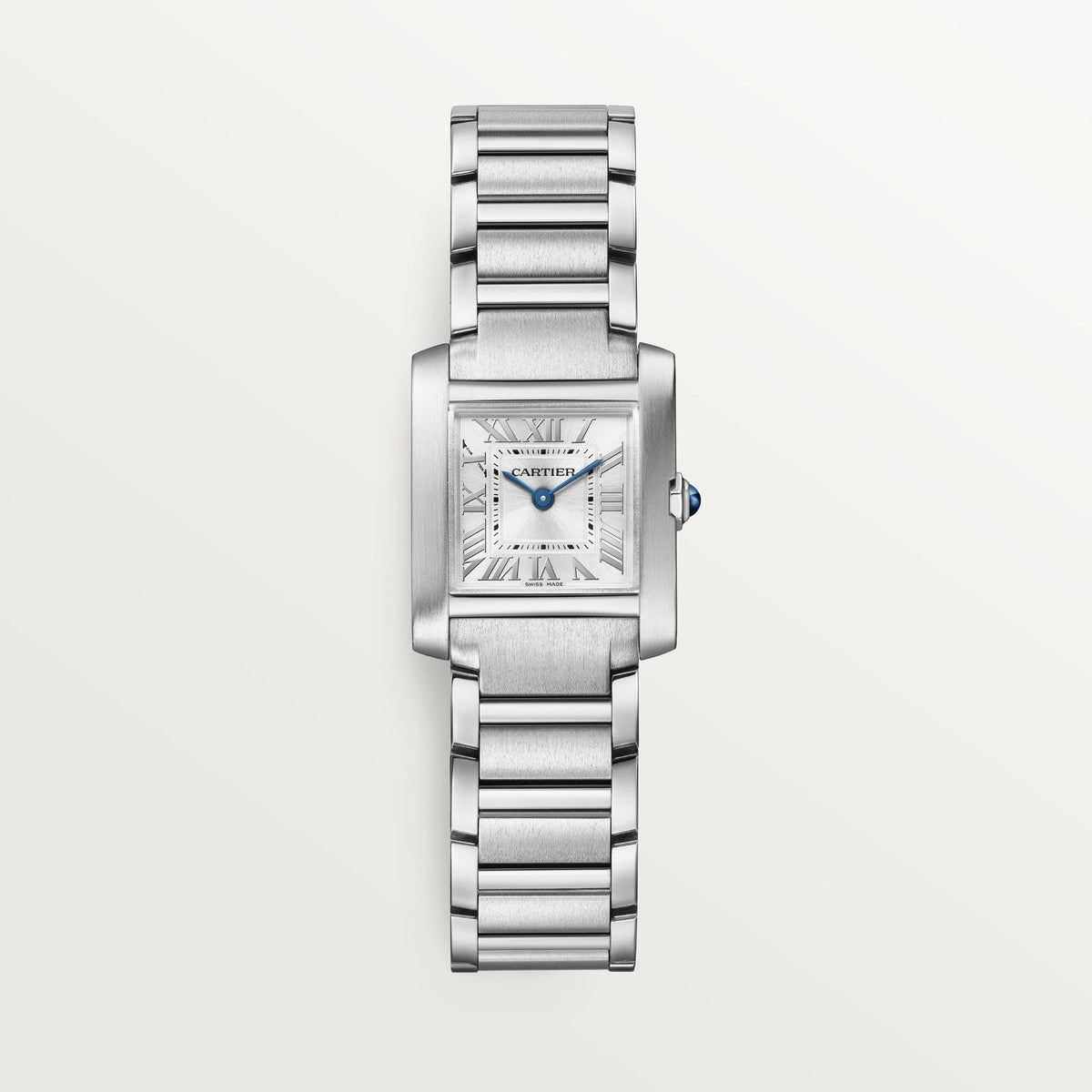 Cartier Tank Française Small 25.7 mm x 21.2 mm Silver Sunray Dial Steel Bracelet WSTA0065 - WATCHXNYC