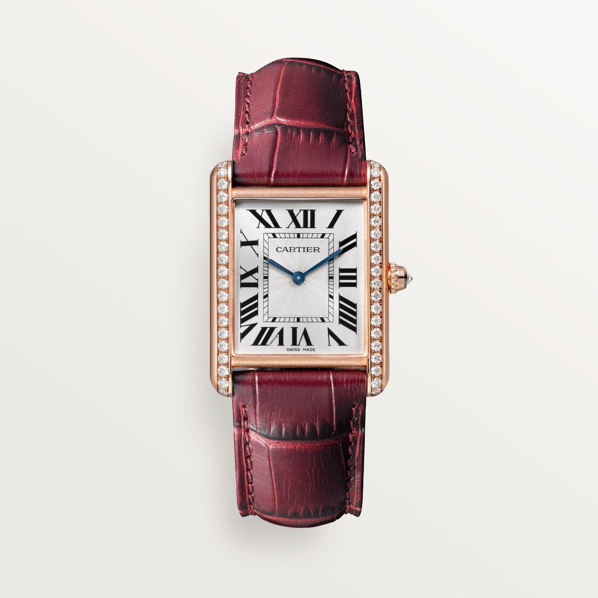 Cartier Tank Louis Large Rose Gold Silver Dial  Leather Strap WJTA0038 - WATCHXNYC
