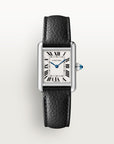 Cartier Tank Must Small 29.5 mm x 22 mm Silver Dial Steel Black  Strap WSTA0110 - WATCHXNYC
