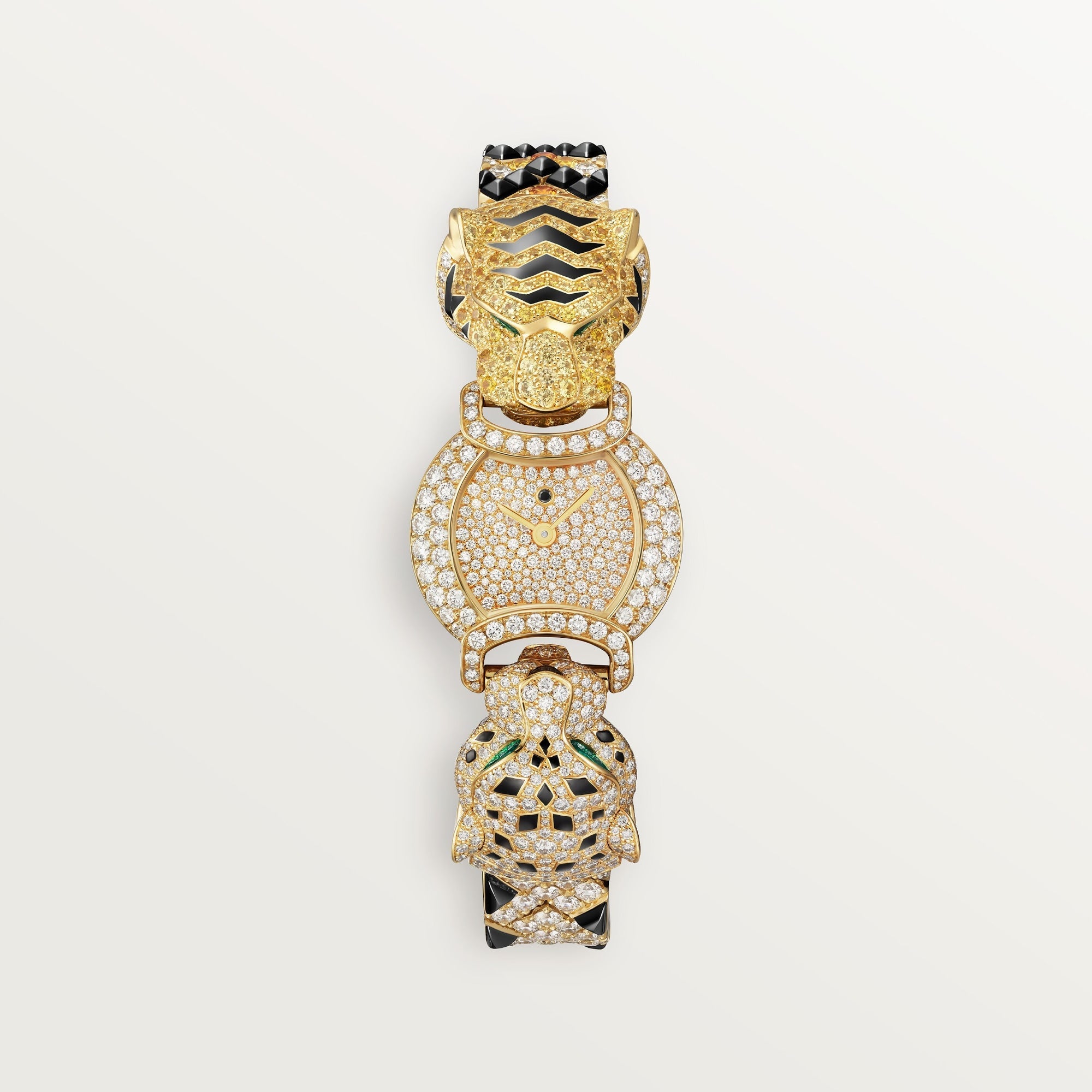 Cartier Tiger Motif 22.2 mm 18k Yellow Gold Diamond Paved Bracelet HPI01453 - WATCHXNYC