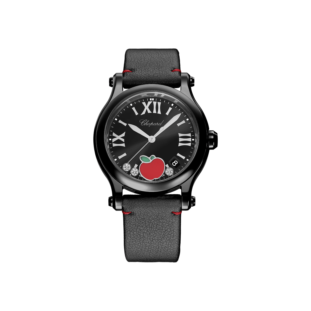 Chopard Happy Sport Fifth Avenue Edition 36 mm Black Dial with Diamonds Stainless Steel Strap 278582-3007 - WATCHXNYC