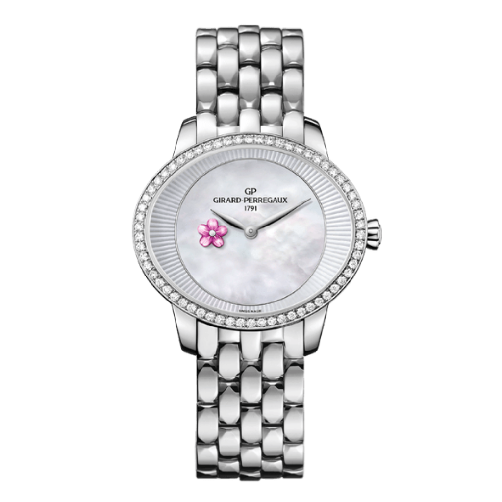 Girard-Perregaux Cat’s Eye Plum Blossom 35.40 x 30.40 mm Mother Of Pearl Dial Stainless Steel Bracelet 80484D11A701-11A - WATCHXNYC