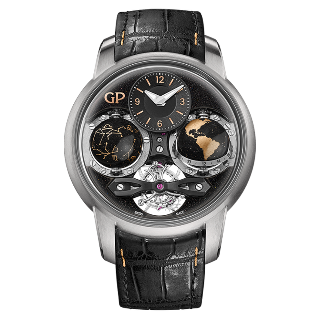 Girard-Perregaux Cosmos 47 mm Black Aventurine Dial Titanium    Leather Strap 99292-21-3084-5CC - WATCHXNYC