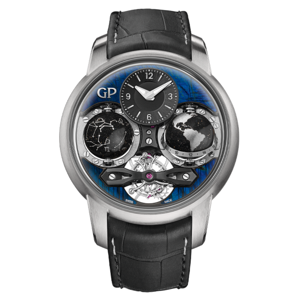 Girard-Perregaux Cosmos 47 mm Blue Dial Titanium    Leather Strap 99292-21-3092-5CC - WATCHXNYC