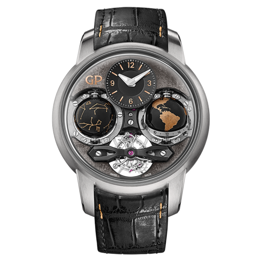 Girard-Perregaux Cosmos 47 mm Dark Grey Dial Titanium    Leather Strap 99292-21-3093-5CC - WATCHXNYC