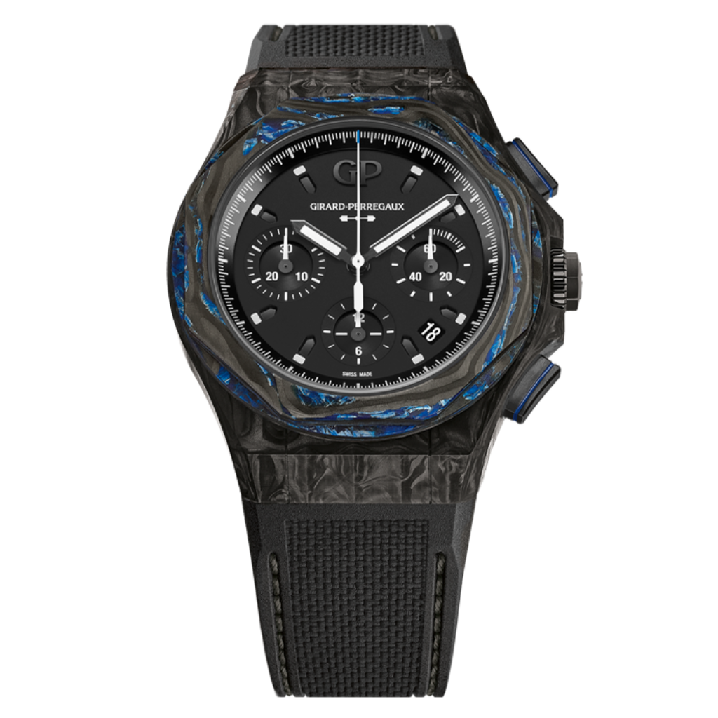 Girard-Perregaux Laureato Absolute Wired 44 mm Black Dial Carbon Rubber Strap 81060-36-694-FH6A - WATCHXNYC