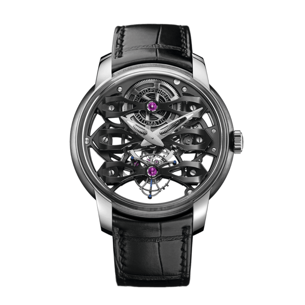 Girard-Perregaux Neo-Tourbillon with Three Bridges Skeleton 45 mm Transparent Dial Titanium    Leather Strap 99295-21-000-BA6A - WATCHXNYC