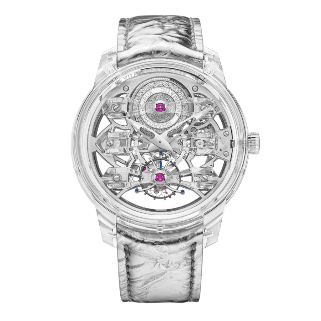 Girard-Perregaux Quasar Light Tourbillon with Three Bridges 46 mm Transparent Dial Sapphire Fabric Strap 99295-43-001-BA6A - WATCHXNYC