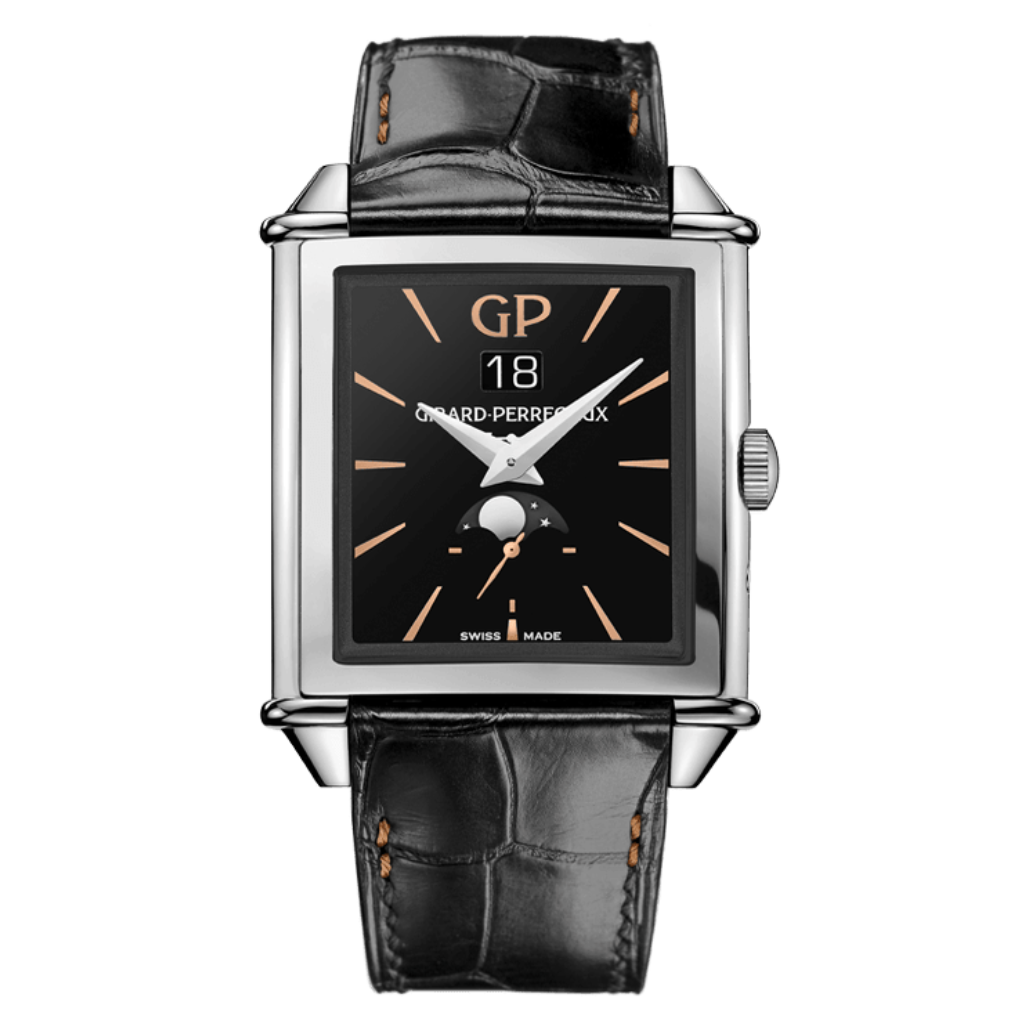 Girard-Perregaux Vintage 1945 Infinity Edition 36.10 x 35.25 mm Onyx Dial Stainless Steel   Leather Strap 25882-11-631-BB6B - WATCHXNYC