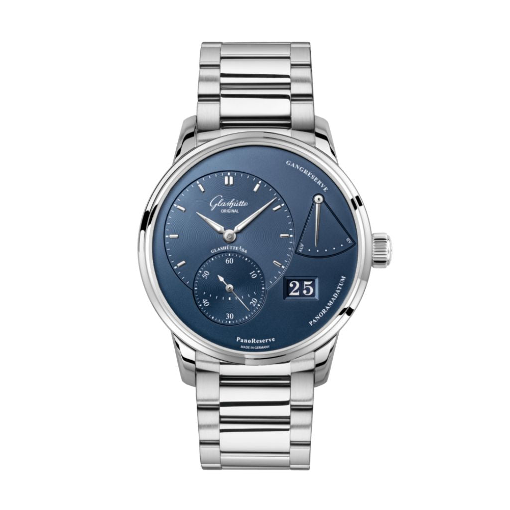 Glashuette Original PanoReserve 40 mm Radiant Blue Dial Stainless Steel Stainless Steel 1-65-01-26-12-71 - WATCHXNYC