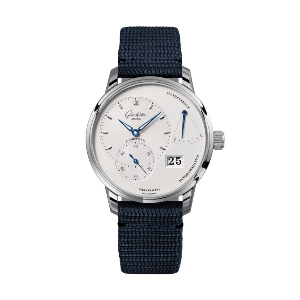 Glashuette Original PanoReserve 40 mm Silver Galvanized Dial Stainless Steel Synthetic 1-65-01-22-12-64 - WATCHXNYC