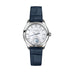 Glashutte Original Serenade Luna 32.50 mm Shimmering White Dial with Diamonds Stainless Steel Louisiana Leather Strap Blue 1-35-14-02-02-04