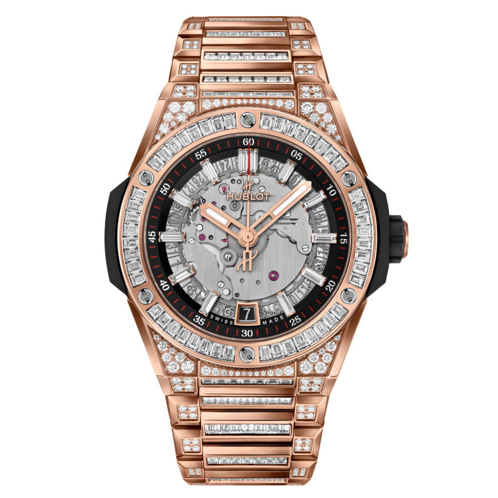 Hublot Big Bang Integrated Time Only King Gold Jewellery 40 mm Silver Dial with Diamonds Polished 18k King Gold Bracelet 456.OX.0180.OX.9804 - Wrist Boutique