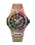HUBLOT Big Bang Integrated Time Only King Gold Rainbow 40 mm Transparent Dial with Diamonds Polished 18K King Gold Bracelet 456.OX.0180.OX.3999 - WATCHXNYC