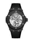 Hublot Big Bang Tourbillon Automatic Black Magic 45 mm Transparent Dial Microblasted and Polished Black Ceramic Rubber Strap 419.CI.0170.RX - WATCHXNYC