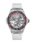 HUBLOT Big Bang Tourbillon Automatic Sapphire Las Vegas Boutique 45 mm Transparent Dial Polished Sapphire Crystal Rubber Strap 419.JQV.0113.RT.LVB23 - WATCHXNYC