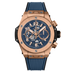 HUBLOT Big Bang Unico King Gold Blue 44 mm Transparent Dial Polished 18K King Gold Rubber Strap 421.OX.5180.RX