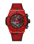 HUBLOT Big Bang Unico Red Magic 42 mm Transparent Dial Polished Red Ceramic Rubber Strap 441.CF.8513.RX - WATCHXNYC