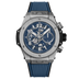 HUBLOT Big Bang Unico Titanium Blue 44 mm Transparent Dial Polished Titanium Rubber Strap 421.NX.5170.RX