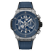 HUBLOT Big Bang Unico Titanium Blue Ceramic 44 mm Transparent Dial Polished Titanium Rubber Strap 421.NL.5170.RX