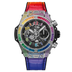 HUBLOT Big Bang Unico Titanium Rainbow 44 mm Transparent Dial with Diamonds Polished Titanium Rubber with Leather Strap 421.NX.1117.LR.0999