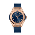 HUBLOT Classic Fusion King Gold Blue 29 mm Blue Dial Polished 18K King Gold Rubber Strap 591.OX.7180.RX