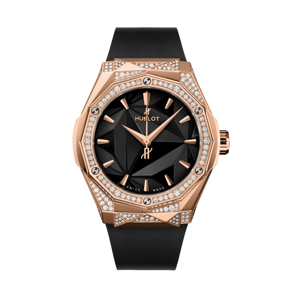 Hublot Classic Fusion Orlinski King Gold Alternative Pavé 40 mm Black Dial with Diamonds Polished 18K King Gold Rubber Strap 550.OS.1800.RX.1804.ORL19 - Wrist Boutique