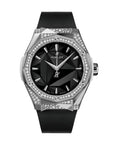 Hublot Classic Fusion Orlinski Titanium Alternative Pavé 40 mm Black Dial with Diamonds Polished Titanium Rubber Strap 550.NS.1800.RX.1804.ORL19 - Wrist Boutique