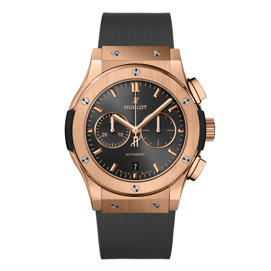 Hublot Classic Fusion Racing Grey Chronograph King Gold 42 mm Grey Dial Polished 18K King Gold Rubber Strap 541.OX.7080.RX - WATCHXNYC