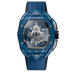 HUBLOT Spirit of Big Bang Sang Bleu Blue Ceramic 42 mm Transparent Dial Polished Blue Ceramic Rubber Strap 648.EX.0151.RX.MXM24